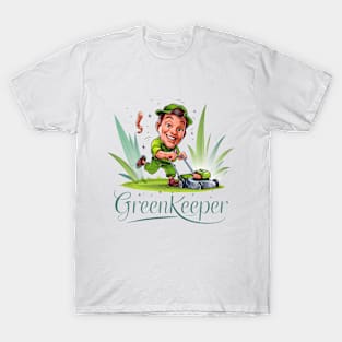 Funny Greenkeeper Lawn Mower Gardener Garden Gift Idea T-Shirt